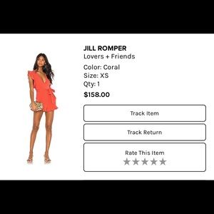 Coral romper from Lovers + Friends. Size XS